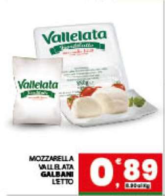 MOZZARELLA VALLELATA GALBANI LETTO