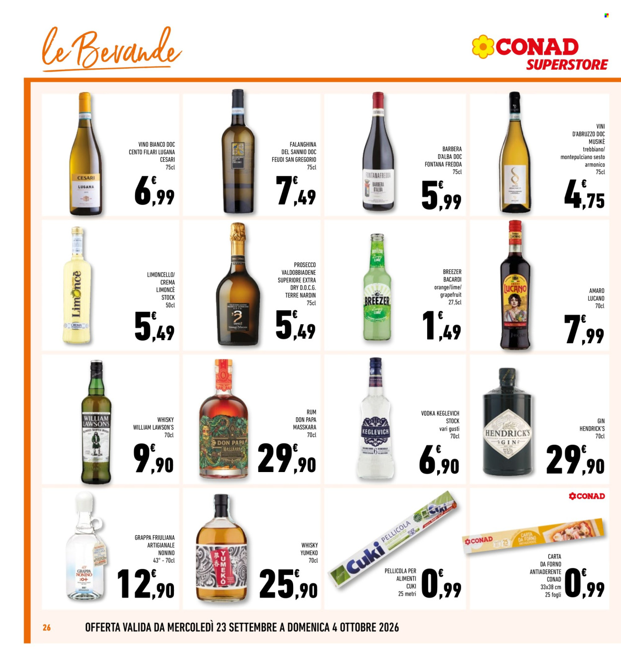Volantino Conad - 23/9/2026 - 4/10/2026. Pagina 26