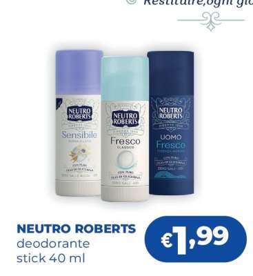 NEUTRO ROBERTS deodorante stick 40 ml
