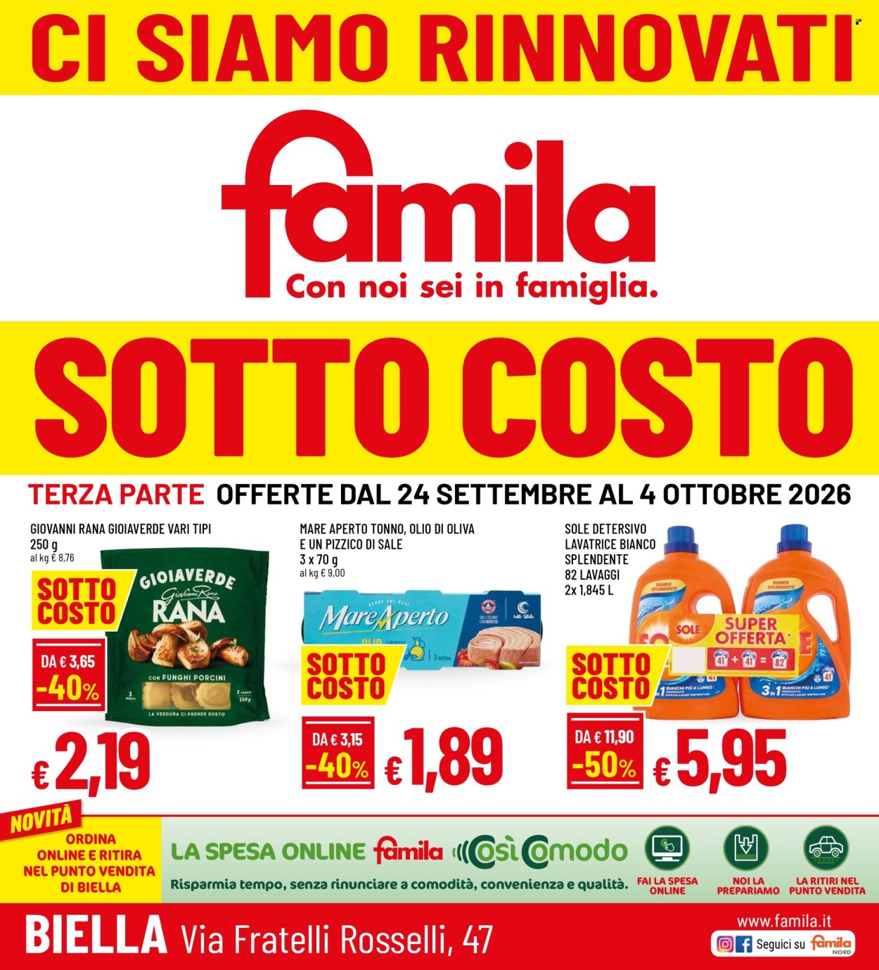 Volantino Famila - 24/9/2026 - 4/10/2026. Pagina 1
