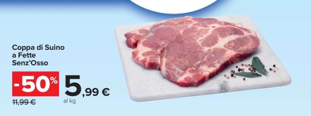 Coppa di suino a fette senz'osso