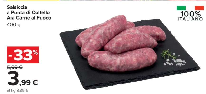 Salsiccia a Punta di Coltello Aia Carne al Fuoco