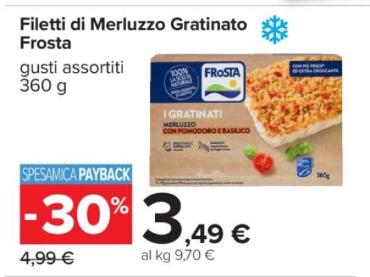 Filetti di Merluzzo Gratinato Frosta
