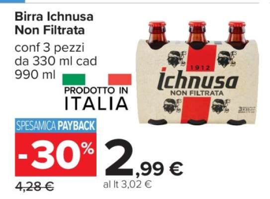 Birra Ichnusa non filtrata