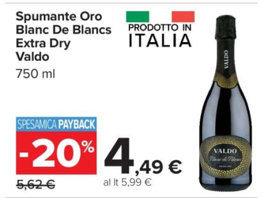 Spumante Oro Blanc De Blancs Extra Dry Valdo