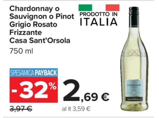 Chardonnay o Sauvignon o Pinot Grigio Rosato Frizzante Casa Sant’Orsola
