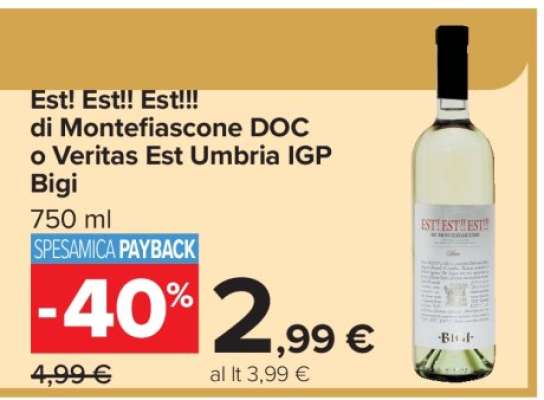 Est! Est!! Est!!! di Montefiascone DOC o Veritas Est Umbria IGP Bigi