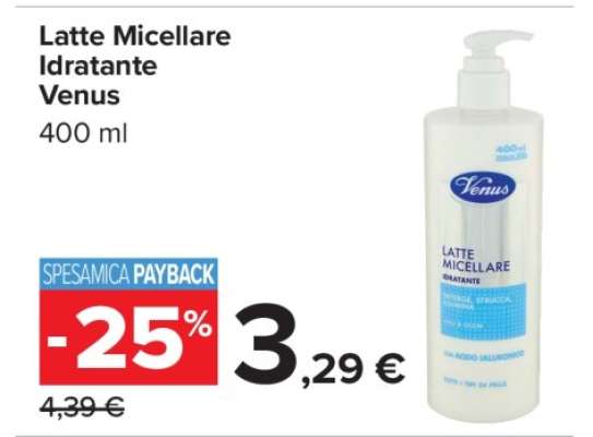 Latte Micellare Idratante Venus