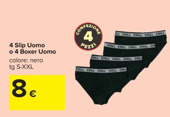 4 Slip Uomo o 4 Boxer Uomo