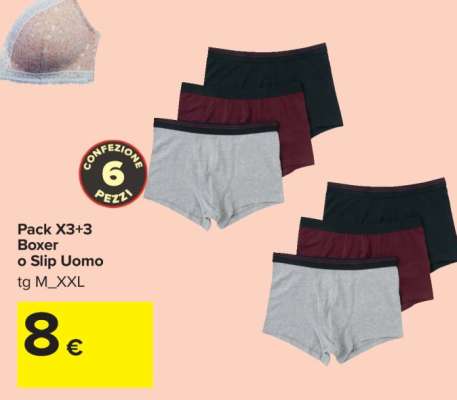 Pack X3+3 Boxer o Slip Uomo