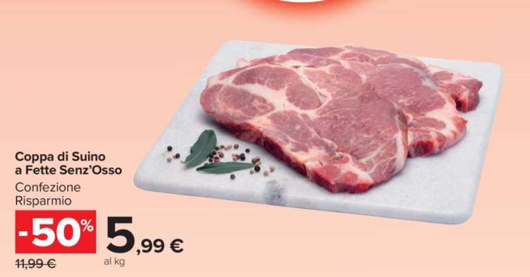 Coppa di suino a fette senz'osso