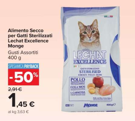 Alimento Secco per Gatti Sterilizzati Lechat Excellence Monge