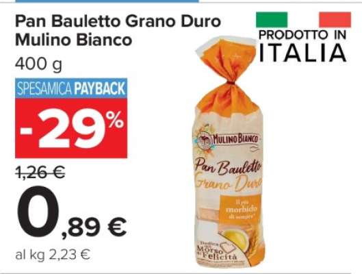 Pan Bauletto Grano Duro Mulino Bianco