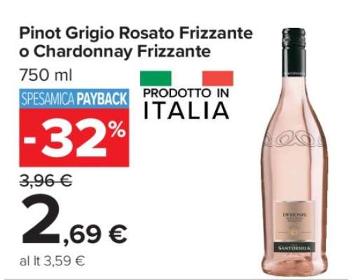Pinot Grigio Rosato Frizzante o Chardonnay Frizzante
