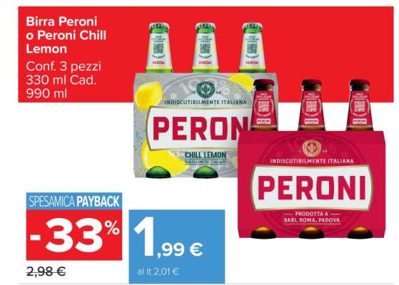 Birra Peroni o Peroni Chill Lemon