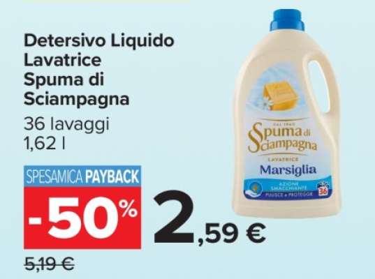Detersivo Liquido Lavatrice Spuma di Sciampagna