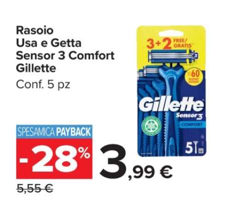 Rasoio Usa e Getta Sensor 3 Comfort Gillette