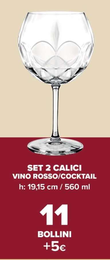 SET 2 CALICI VINO ROSSO/COCKTAIL