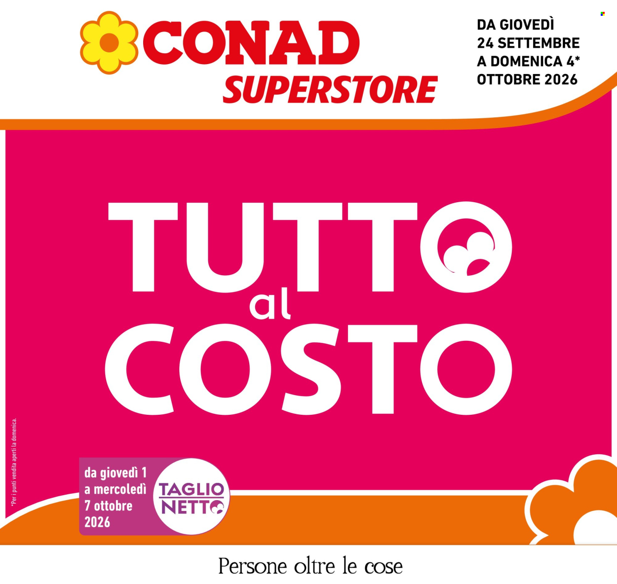Volantino Conad Superstore - 24/9/2026 - 4/10/2026. Pagina 1