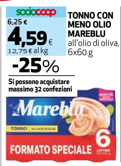 TONNO CON MENO OLIO MAREBLU