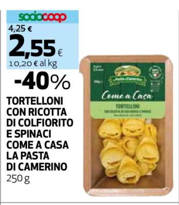 TORTELLONI CON RICOTTA DI COLFIORITO E SPINACI COME A CASA LA PASTA DI CAMERINO