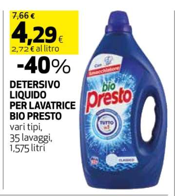 DETERSIVO LIQUIDO PER LAVATRICE BIO PRESTO