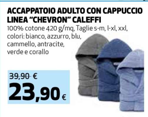 ACCAPPATOIO ADULTO CON CAPPUCCIO LINEA “CHEVRON” CALEFFI