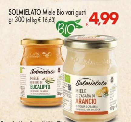 SOLMIELATO Miele Bio vari gusti