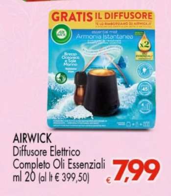 AIRWICK Diffusore Elettrico Completo Oli Essenziali