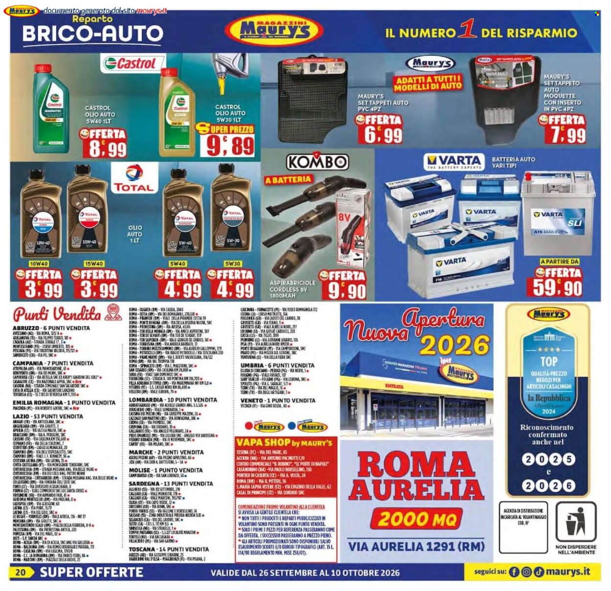 Volantino Maury's - 26/9/2026 - 10/10/2026. Pagina 20