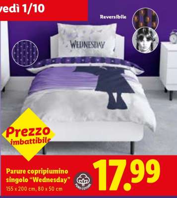 Parure copripiumino singolo 'Wednesday'