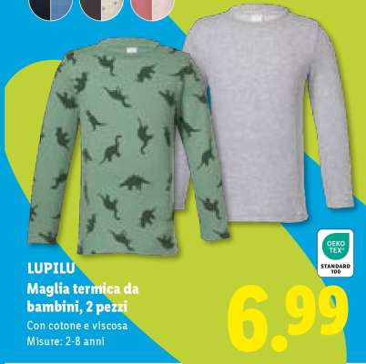 LUPILU Maglia termica da bambini, 2 pezzi