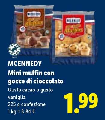 MCENNEDY Mini muffin con gocce di cioccolato