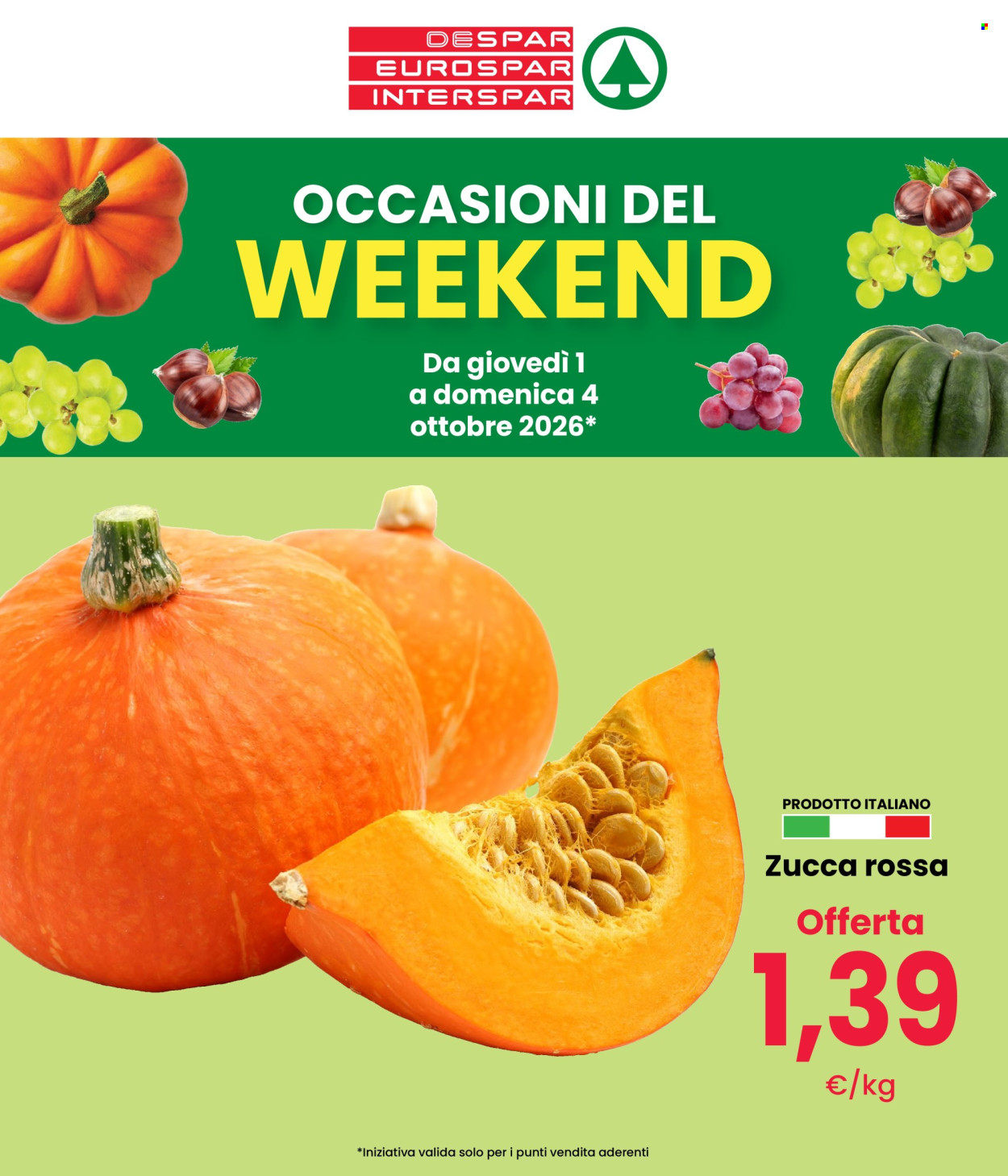 Volantino Eurospar - 1/10/2026 - 4/10/2026. Pagina 1