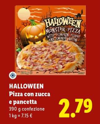 Halloween Pizza con zucca e pancetta