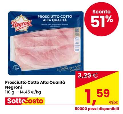 Prosciutto Cotto Alta Qualità Negroni