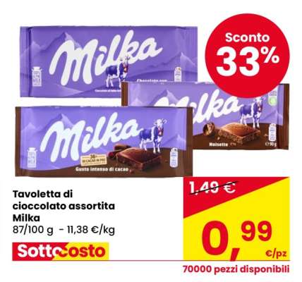 Tavoletta di cioccolato assortita Milka