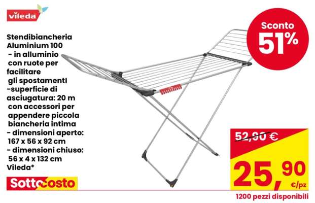 Vileda Stendibiancheria Aluminium 100