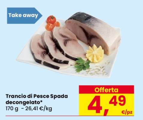 Trancio di pesce spada decongelato