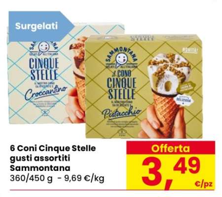 6 Coni Cinque Stelle gusti assortiti