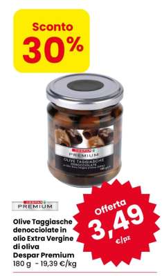 Despar Premium Olive Taggiasche denocciolate in olio Extra Vergine di oliva