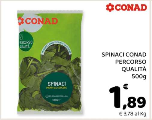 SPINACI CONAD PERCORSO QUALITÀ 500g