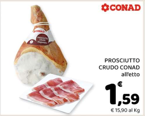 PROSCIUTTO CRUDO CONAD all'etto