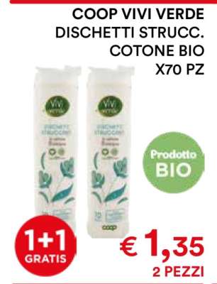 COOP VIVI VERDE DISCHETTI STRUCC. COTONE BIO X70 PZ