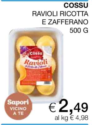 COSSU RAVIOLI RICOTTA E ZAFFERANO 500 G