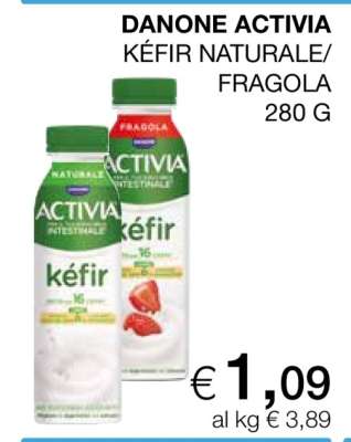 DANONE ACTIVIA KÉFIR NATURALE/FRAGOLA