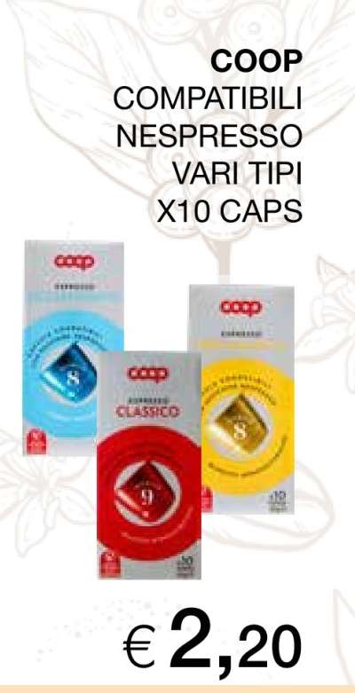 COOP COMPATIBILI NESPRESSO VARI TIPI X10 CAPS