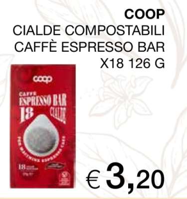 COOP CIALDE COMPOSTABILI CAFFÈ ESPRESSO BAR X18 126 G