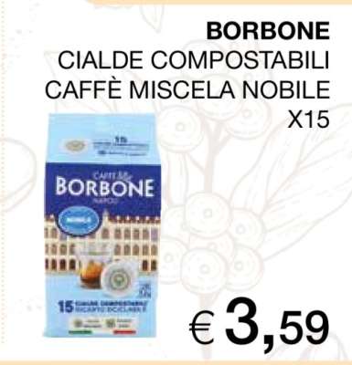 BORBONE CIALDE COMPOSTABILI CAFFÈ MISCELA NOBILE X15