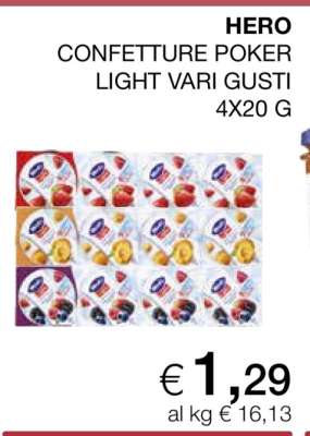 HERO CONFETTURE POKER LIGHT VARI GUSTI 4X20 G